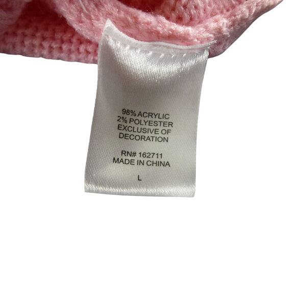 Strawberry Shortcake Knit Sweater Women’s Large L Retro Cartoon Y2K Hearts - Picture 8 of 9